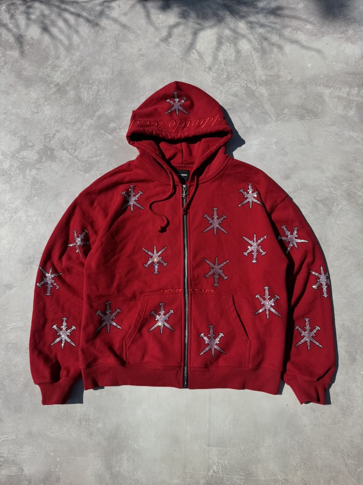 Unknown London Unknown London Rheistone Dagger Baggy Zip Hoodie Size US M / EU 48-50 / 2 - 1 Thumbnail