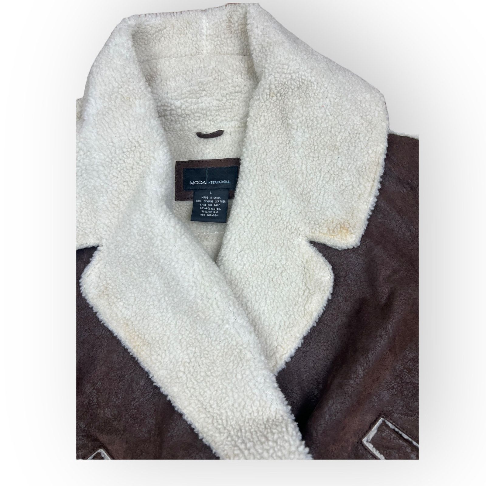 Vintage Moda International Leather Suede Vintage Moto Brown Jacket Size L / US 10 / IT 46 - 10 Thumbnail