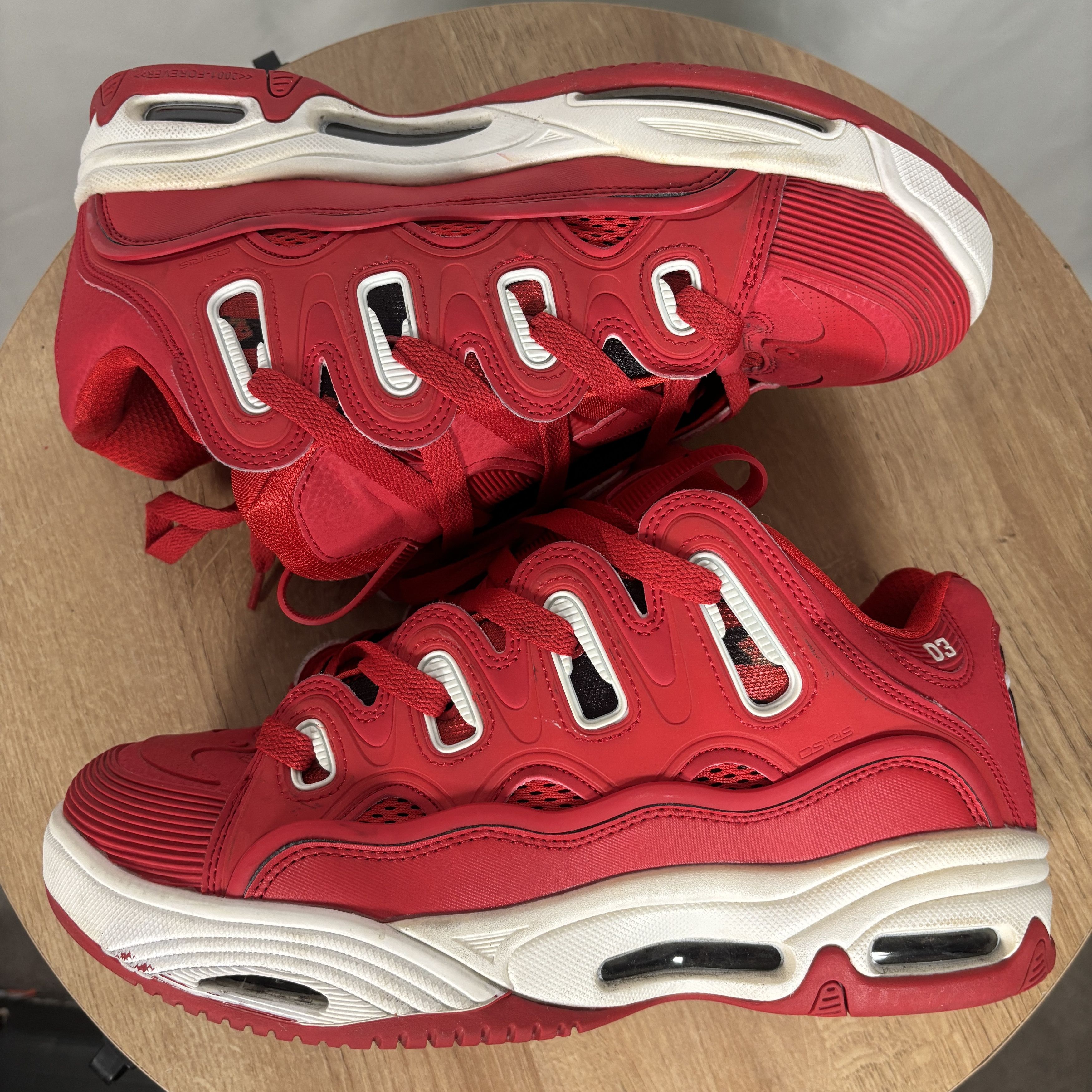 Osiris Osiris D3 2001 Red Rising Sun Used 10M Size US 10 / EU 43 - 7 Thumbnail