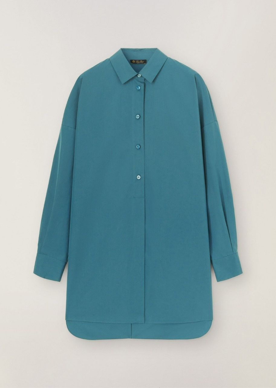 Loro Piana o1srvl11e0524 Shirt in Navy Blue Size L / US 10 / IT 46 - 1 Thumbnail