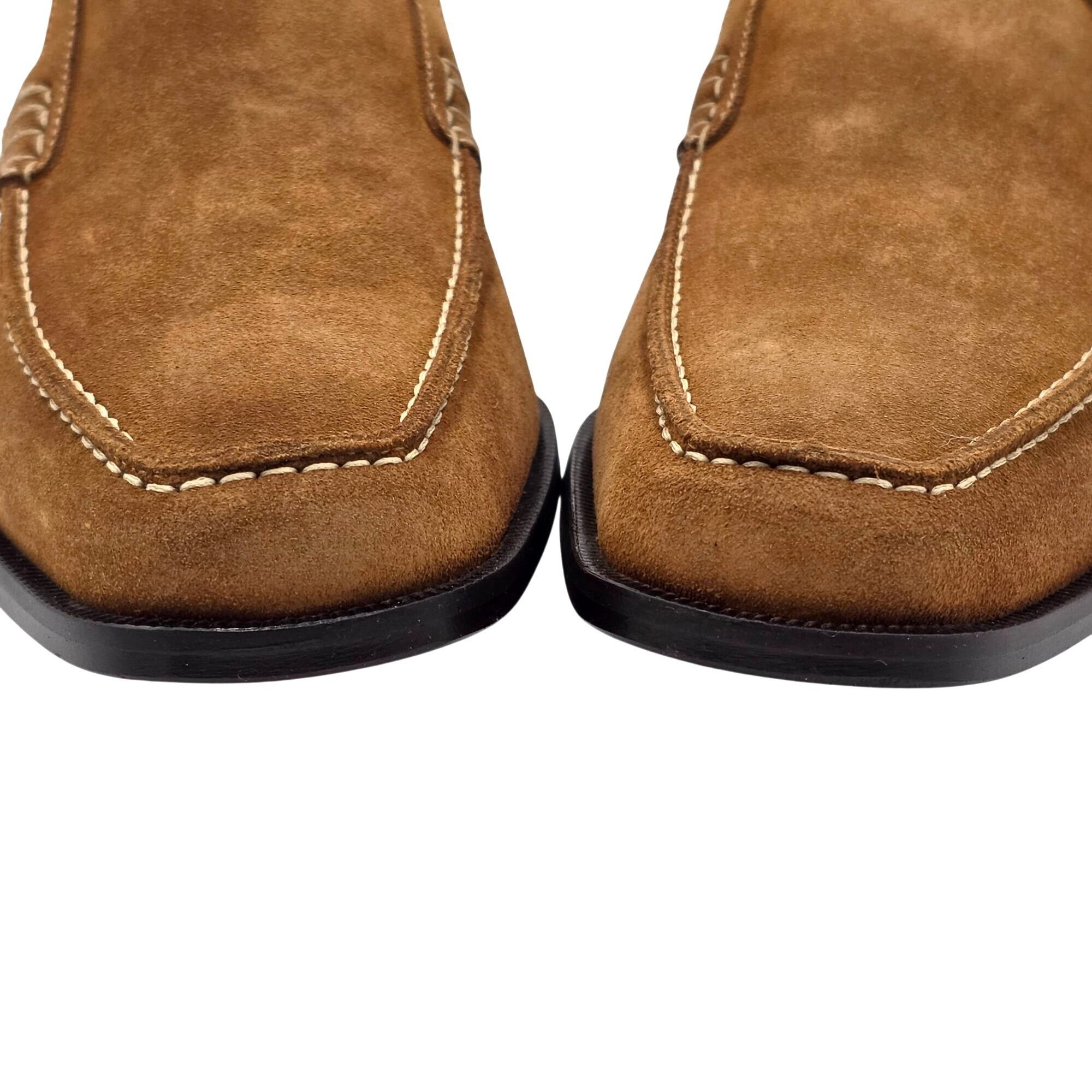 Donald Pliner NEW Donald J. Pliner Italy Camel Tan Sport Suede Loafers 7M Size US 7 / EU 40 - 11 Thumbnail