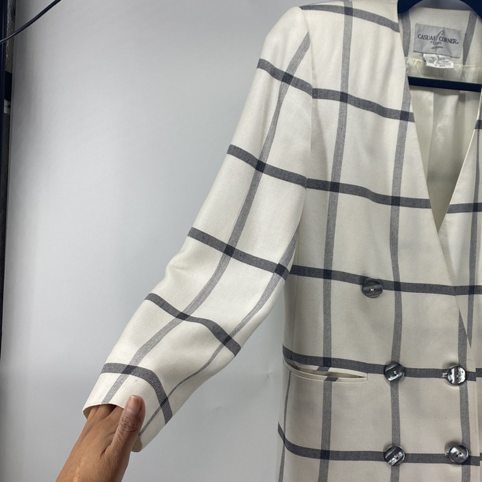 Vintage Vintage Casual Corner 80s window pain shoulder pads blazer 2 Size XS / US 0-2 / IT 36-38 - 4 Thumbnail