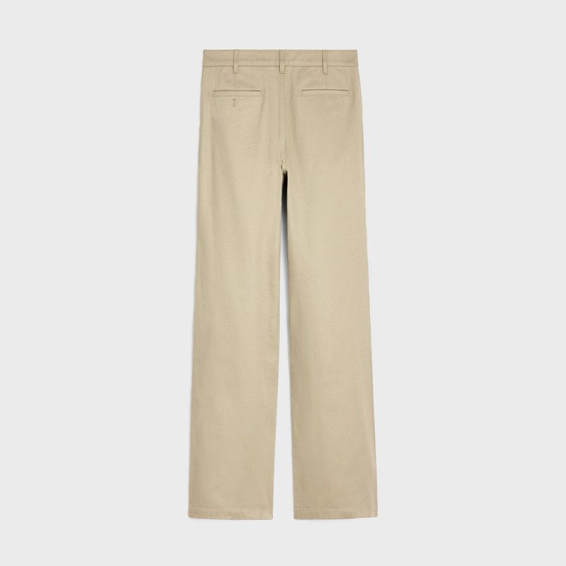 Celine o1mle0426 Cotton Twill Straight Pants in Beige Size US 32 / EU 48 - 2 Thumbnail