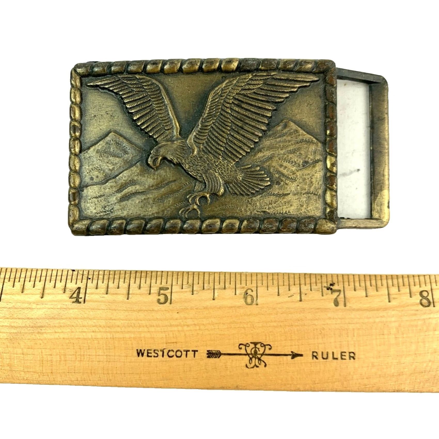Vintage VINTAGE Flying Attack Hawk Bald Eagle Brass Belt Buckle Men Belt Buckle Metal Western Buckle Eagle Hawk 90s? Size ONE SIZE - 4 Thumbnail