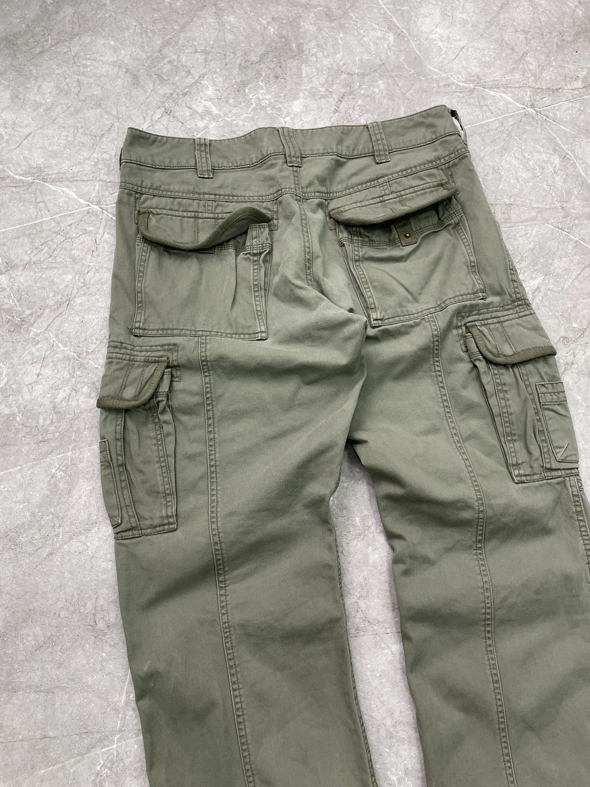 Japanese Brand × Vintage Vintage 90's Japanese Bondage Zip Bootcut Beige Cargo Pants Size US 34 / EU 50 - 10 Thumbnail