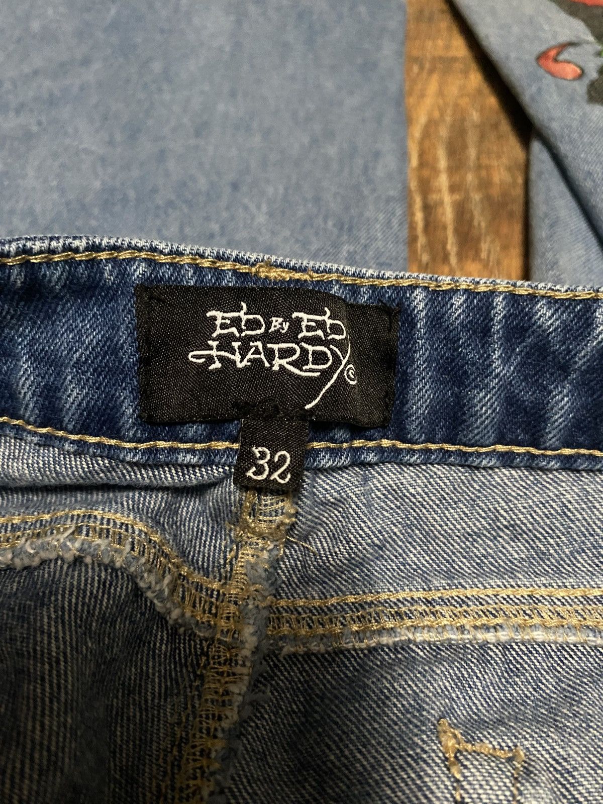 Ed Hardy Ed Hardy Love Kills Slowly Baggy Graphic Denim Rare Tattoo Size 32" / US 10 / IT 46 - 5 Thumbnail