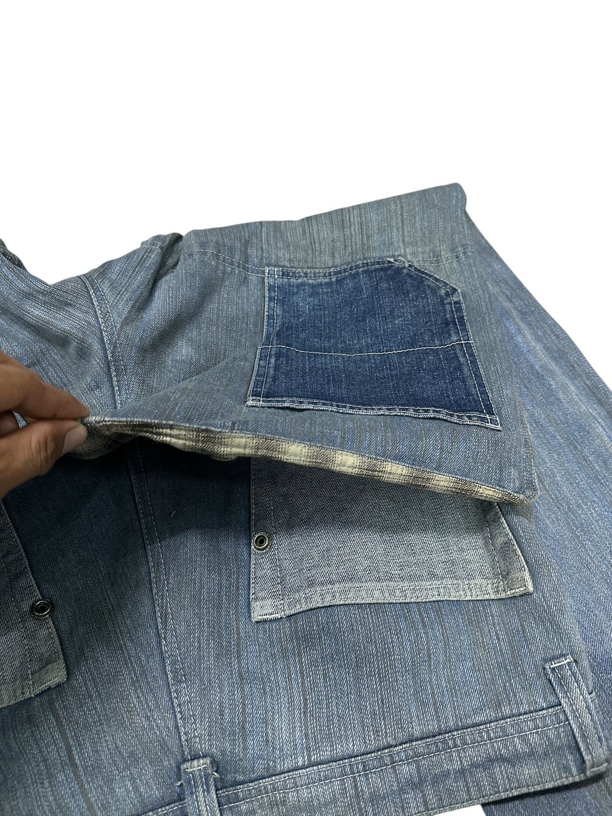 Kapital Blue Stripe Indigo Multipocket Baggy Denim Flip The scrips. Size US 36 / EU 52 - 15 Thumbnail