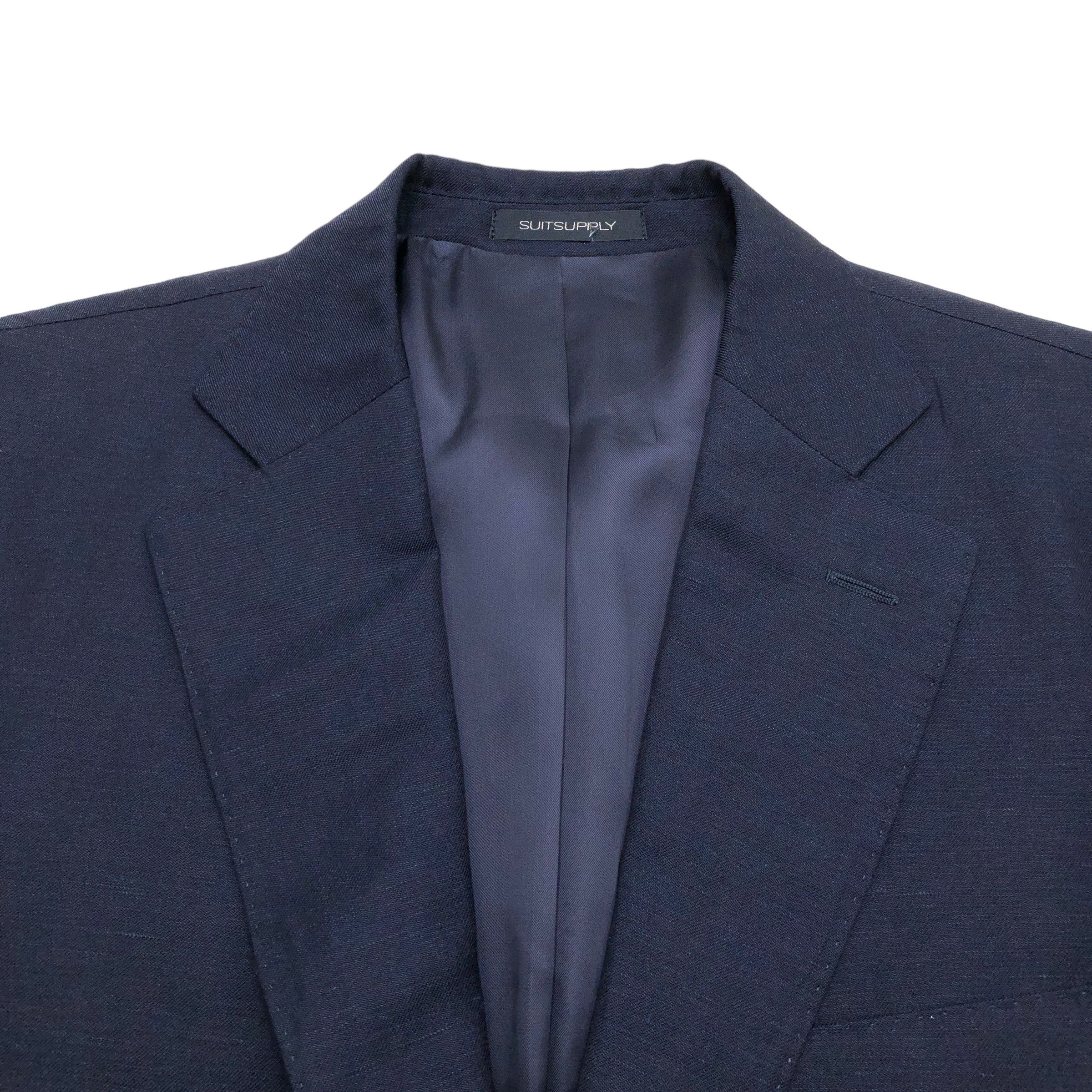 Suitsupply Havana Pleated Wool Linen Blazer Size EU:25; UK:40; US:40S Size 40S - 4 Thumbnail