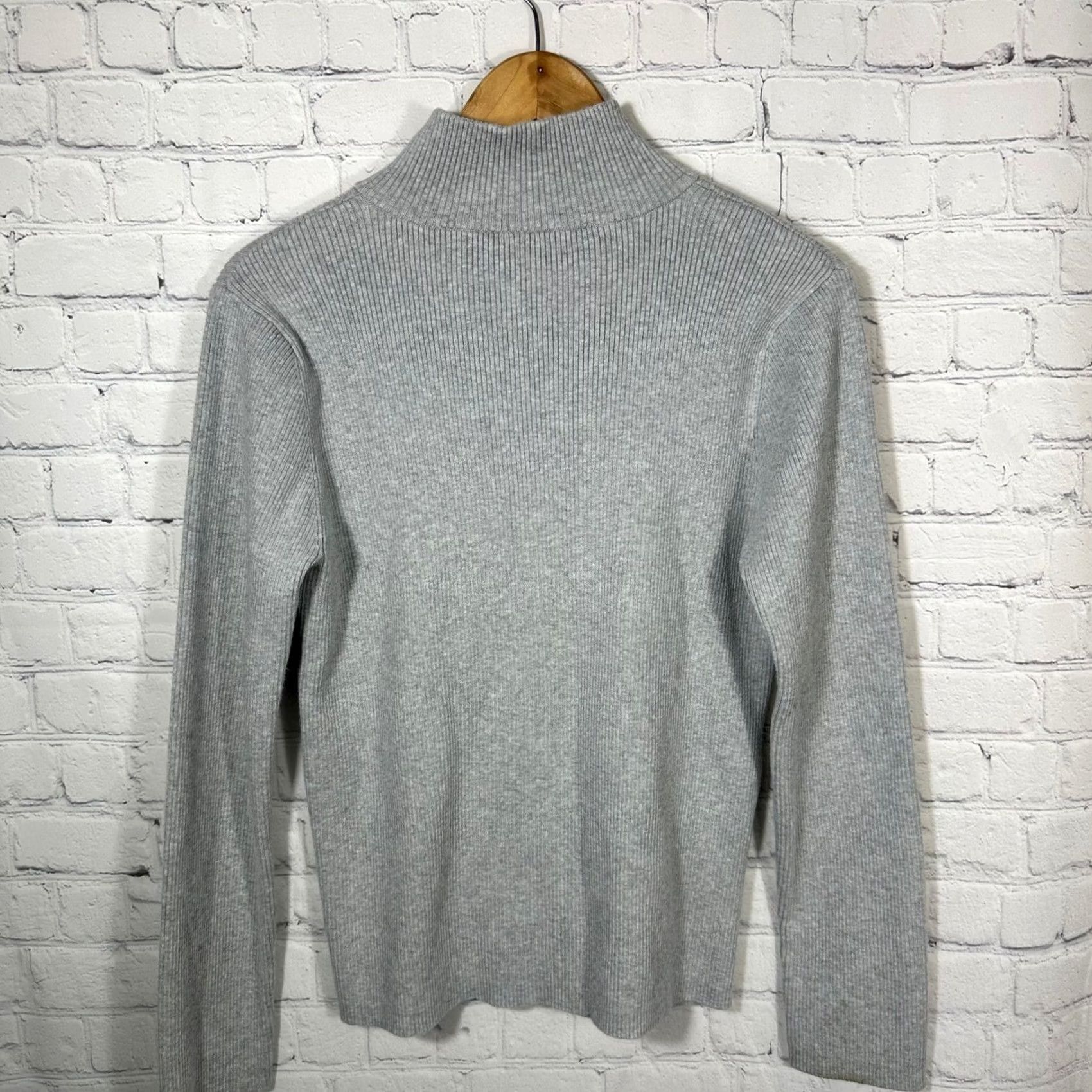 Polo Ralph Lauren Ralph Lauren Sport Womens XL Gray Ribbed Quarter Zip Sweater American Flag Patch Size XL / US 12-14 / IT 48-50 - 5 Thumbnail