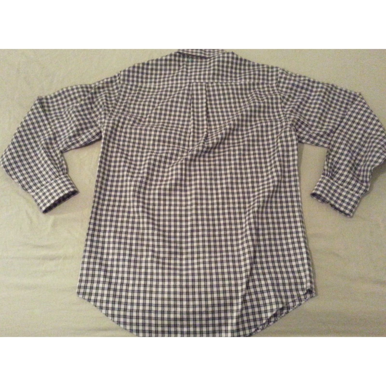 Brooks Brothers VINTAGE Brooks Brothers Shirt Plaid Mens S Black Cotton Button-Up Size 36R - 2 Thumbnail