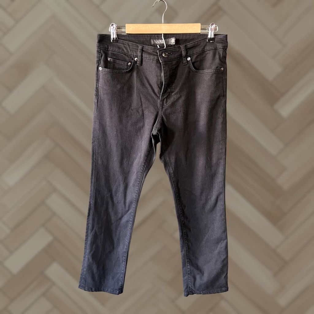 Ralph Lauren Lauren Ralph Lauren Jeans Womens Black Straight Leg Denim Size 10 Regular Inseam 27 in Size 32" / US 10 / IT 46 - 1 Thumbnail