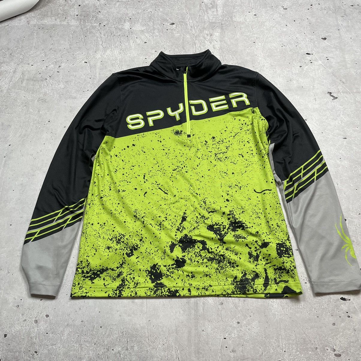 Japanese Brand × Spyder SPYDER zip T-neck pullover men’s color neon green y2k rave Size US L / EU 52-54 / 3 - 4 Thumbnail