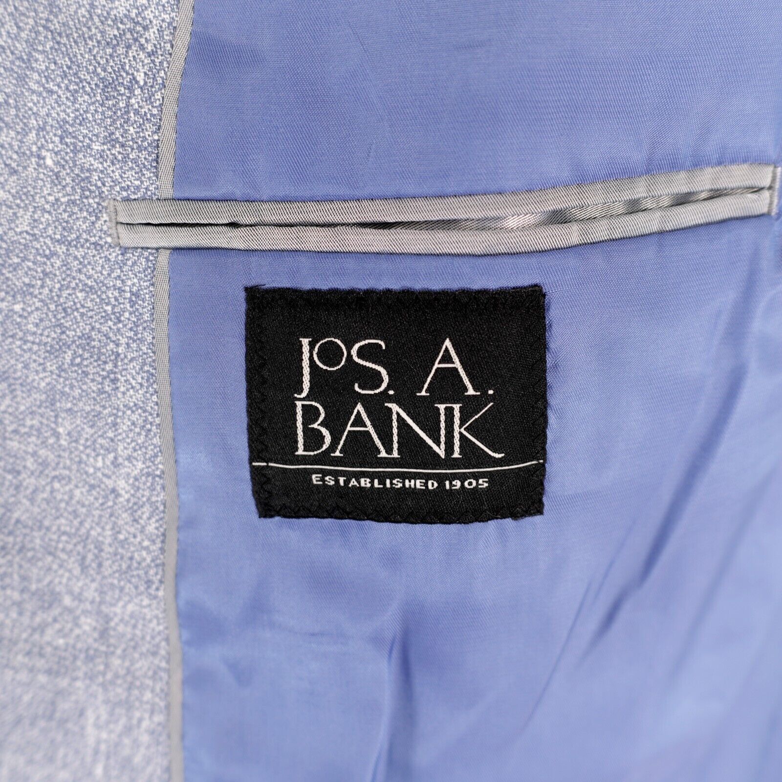 Jos. A. Bank Jos A Bank Linen Wool Blue Spec Tailored Fit 2 Button Blazer Size 40R - 9 Thumbnail