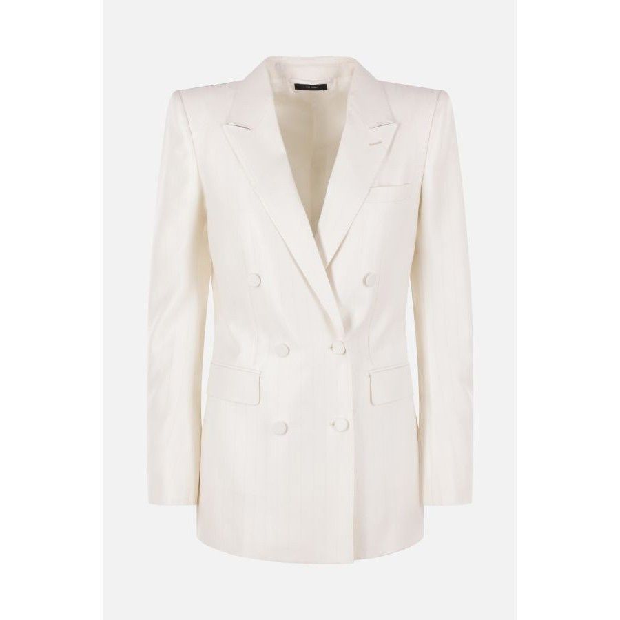 Tom Ford TOM FORD Cream Wool/Silk Double-Breasted Jacket New & Authen Size S / US 4 / IT 40 - 1 Thumbnail