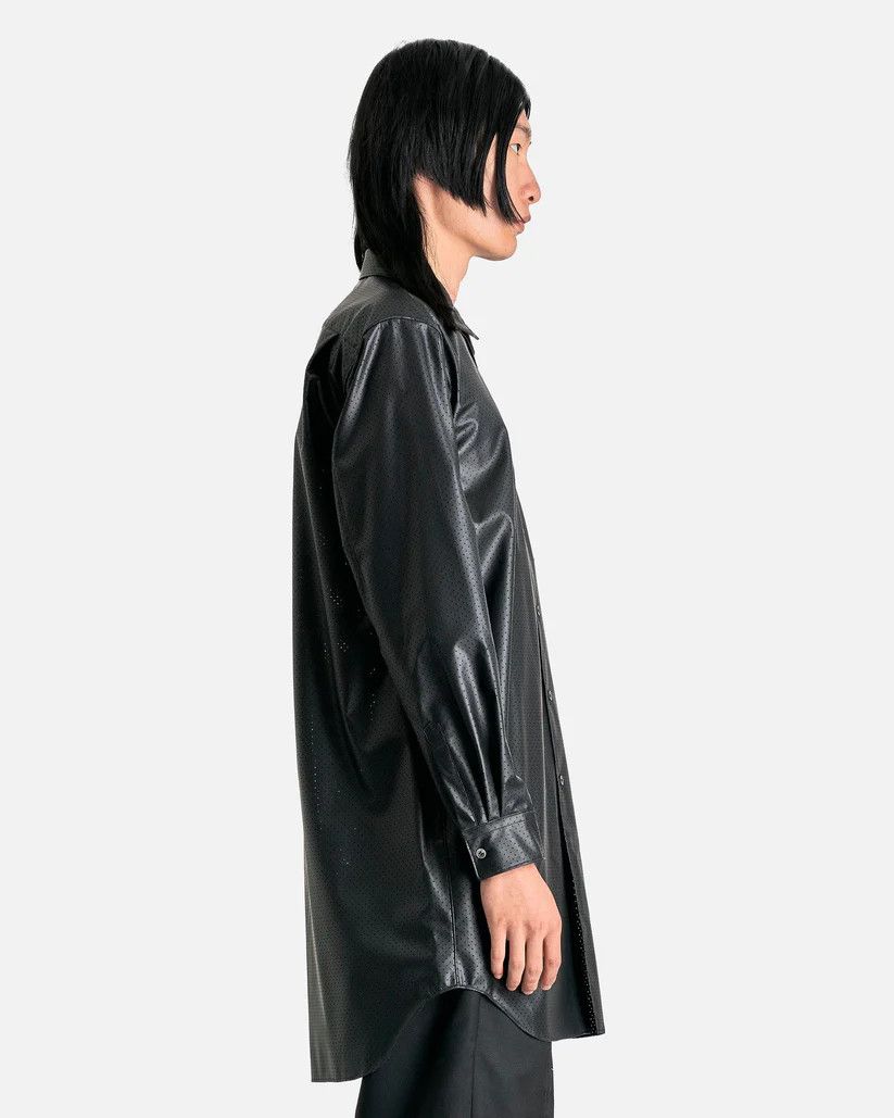 Comme des Garcons Homme Plus o1s1v1r1oon0925 Perforated Faux Leather Shirt in Black Size US L / EU 52-54 / 3 - 4 Thumbnail