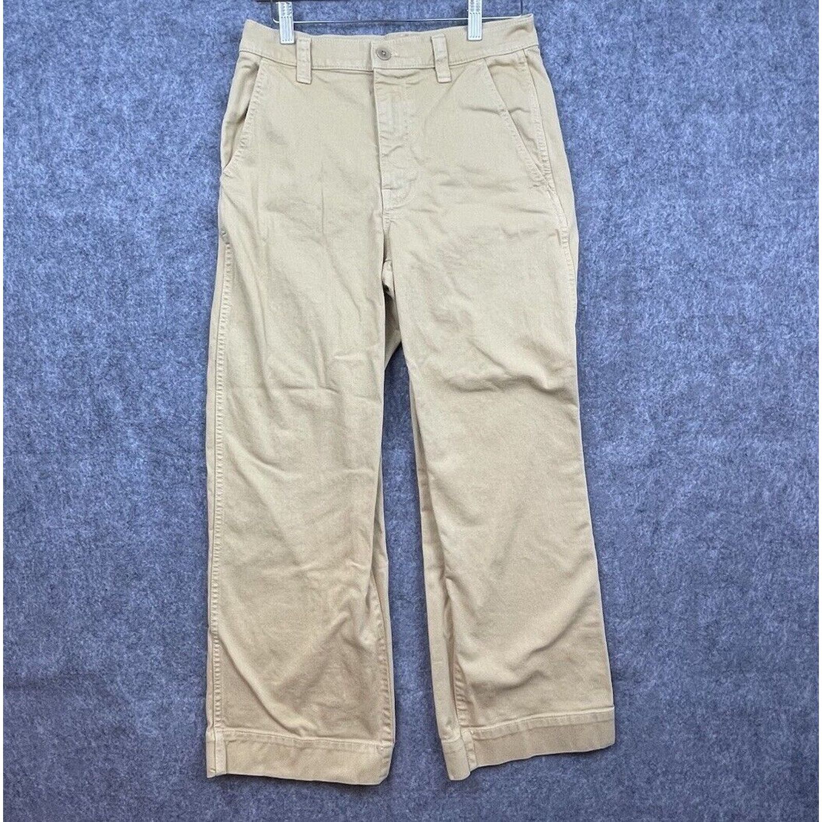 Madewell Madewell Pants Women 27 Khaki Wide Leg Chino Straight Casual Size 27" / US 4 / IT 40 - 1 Thumbnail