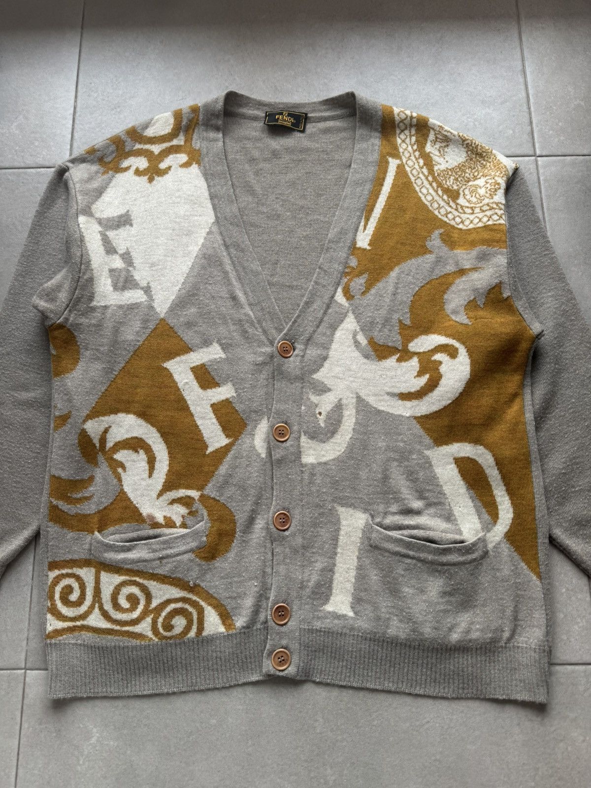 Fendi Fendi Maglia Vintage Knited Men’s 50 Size Button Wool Cardigan Sweater Pullover Size US L / EU 52-54 / 3 - 6 Thumbnail