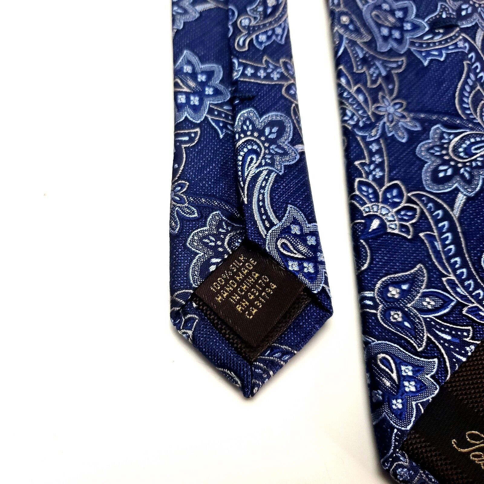 Tasso Elba Tasso Elba Silk Tie Blue Woven Paisley Size ONE SIZE - 4 Thumbnail
