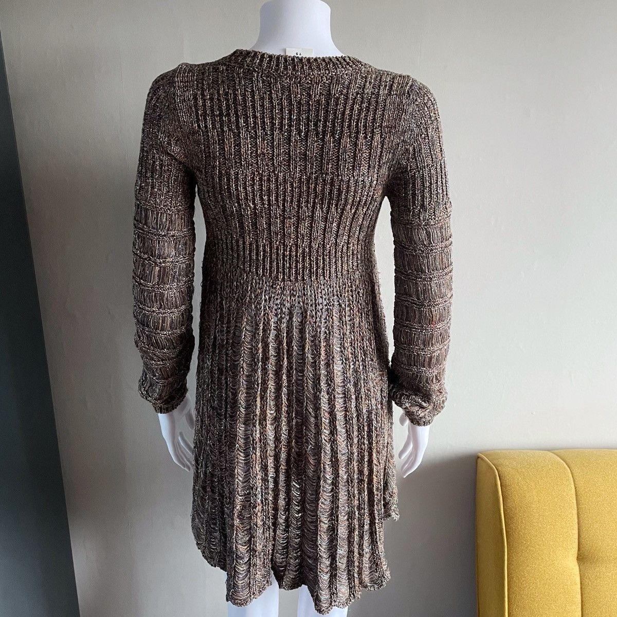 Chloe Chloé FW08 Phoebe Philo Dark Brown Silk Blend Indie Dress Size S / US 4 / IT 40 - 6 Thumbnail
