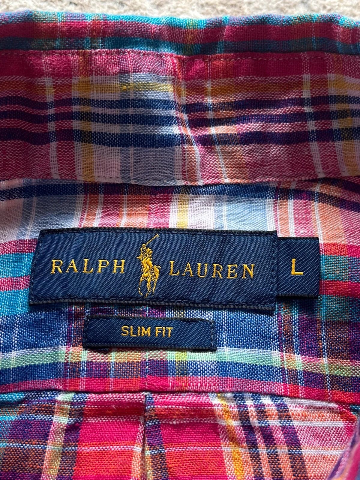 Ralph Lauren Polo Ralph Lauren Checked Plaid Shirt Sz L 100% Linen Size US L / EU 52-54 / 3 - 5 Thumbnail