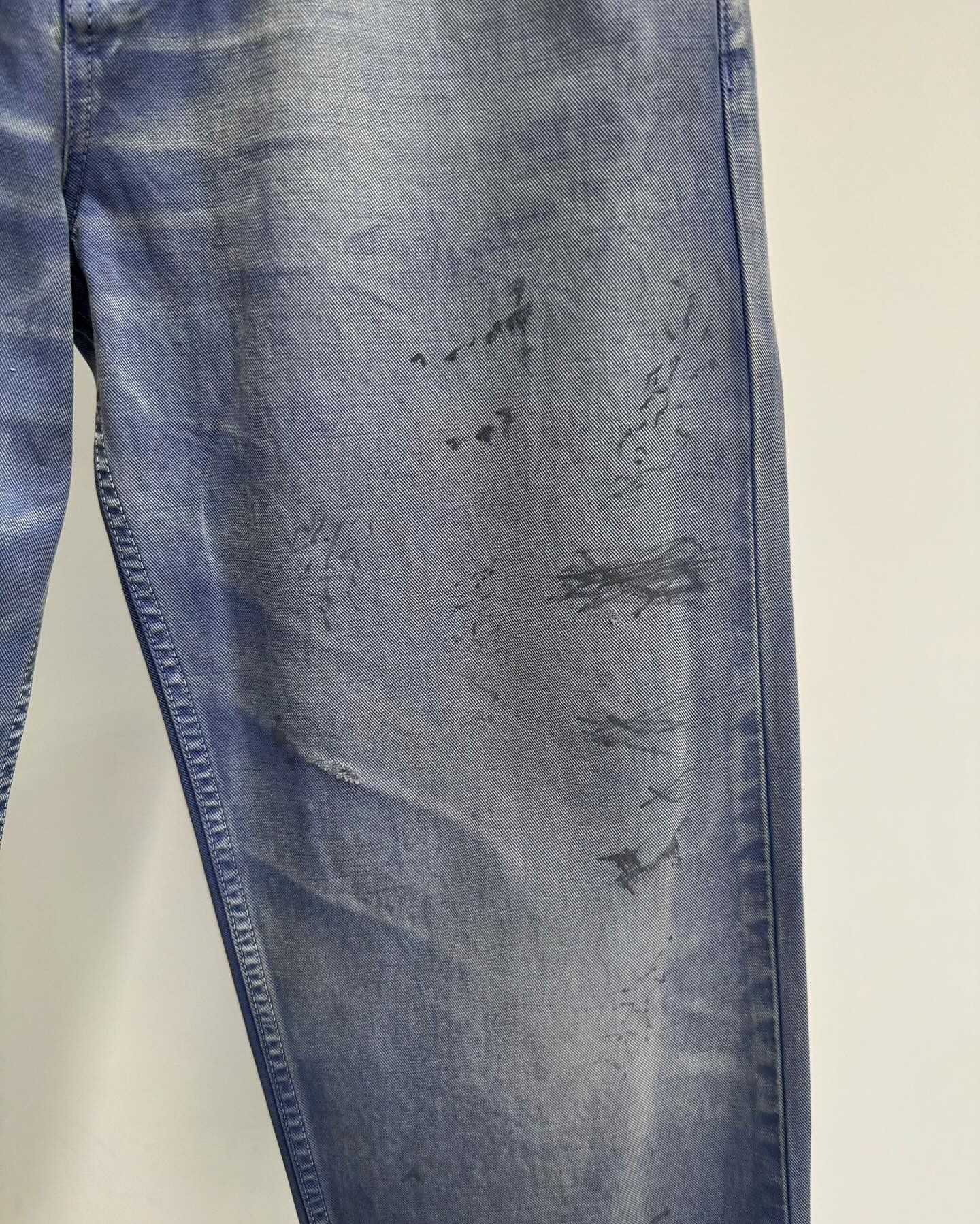 Balenciaga Workwear Purple Distressed Loose Fit Jeans Size 32" / US 10 / IT 46 - 4 Thumbnail