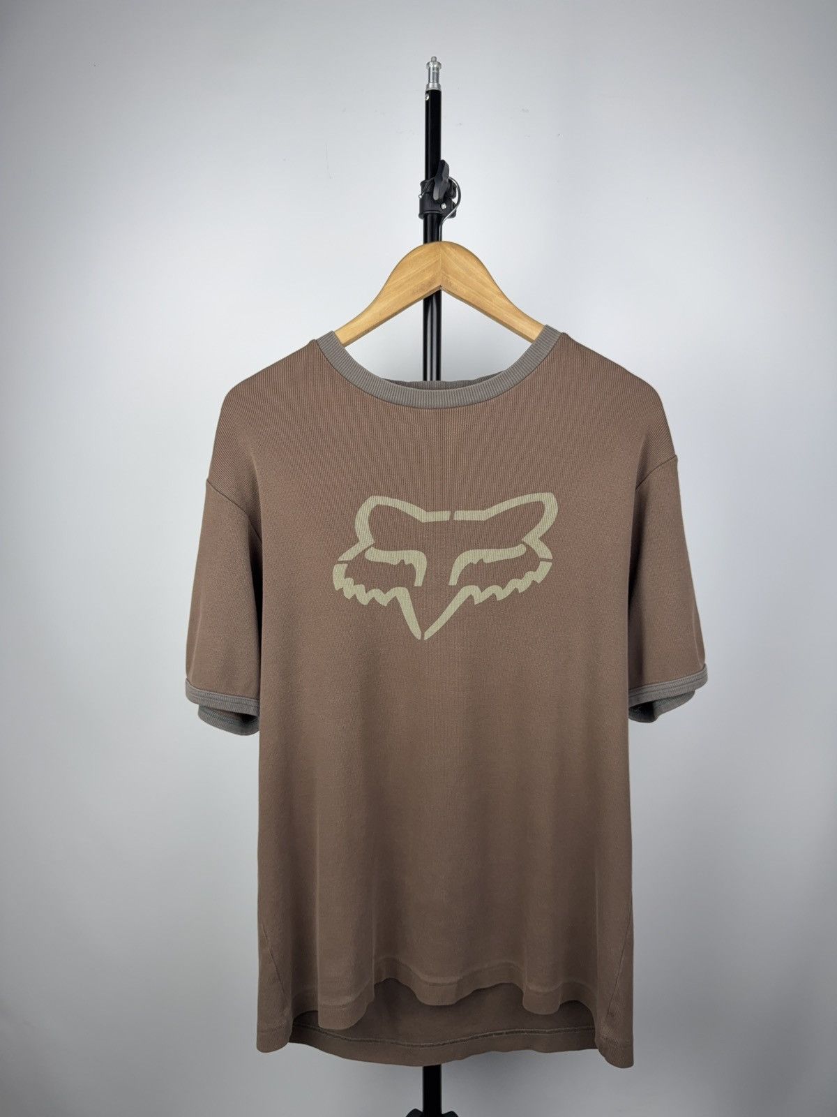 Fox Racing × Vintage Fox Racing Ribbed Brown Ringer Tee Y2K Moto Aesthetic M-L Size US M / EU 48-50 / 2 - 1 Thumbnail