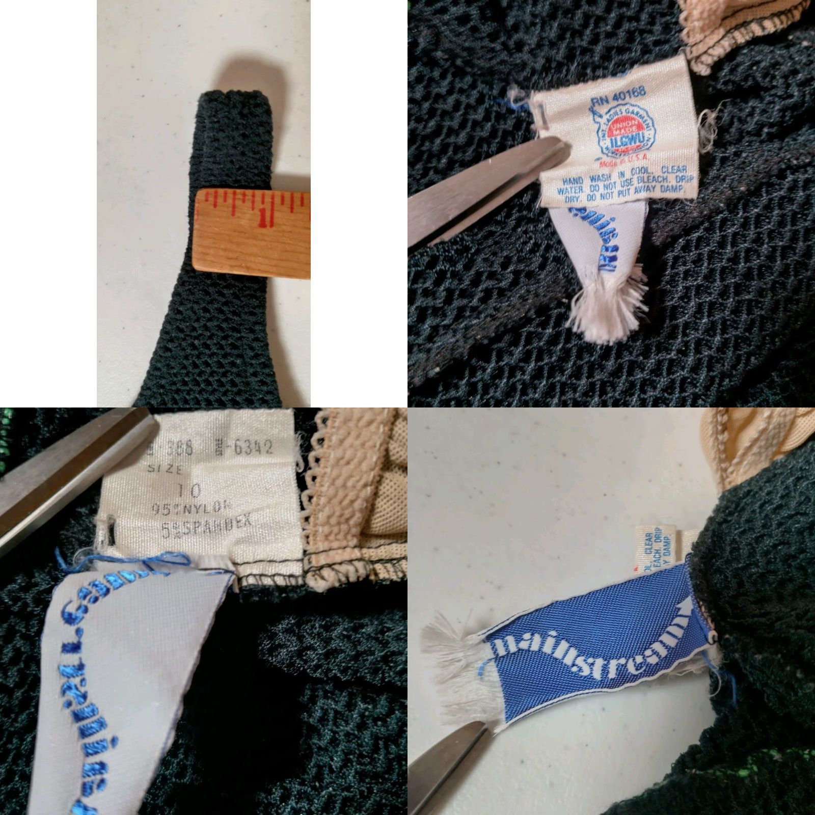 Vintage VINTAGE Mainstream Women's Swimsuit One Piece Adult Size 10 Black Pastel Stripe Woven Union Made 90s Size L / US 10 / IT 46 - 8 Thumbnail