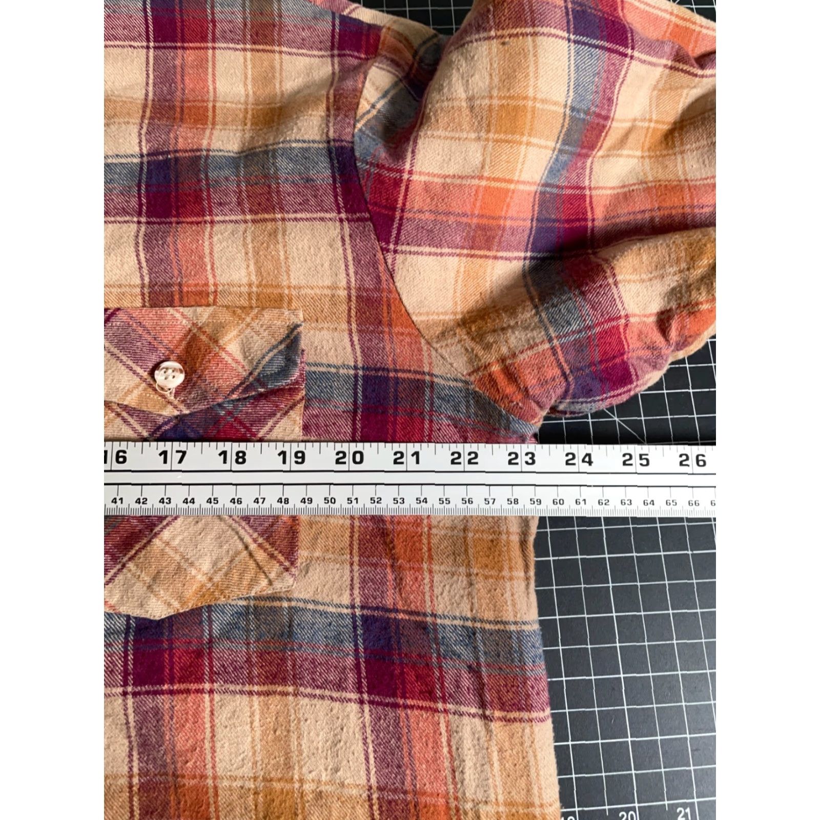 Arrow VINTAGE Arrow Shacket Jacket Quilted L Beige Red Plaid Mens Large Size US L / EU 52-54 / 3 - 5 Thumbnail
