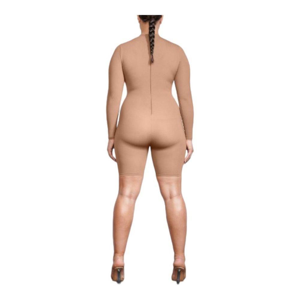 Designer CT338 SKIMS NWT LONG SLEEVE MID THIGH ONESIE SIENNA LG Size 36" / US 14 / IT 50 - 3 Thumbnail