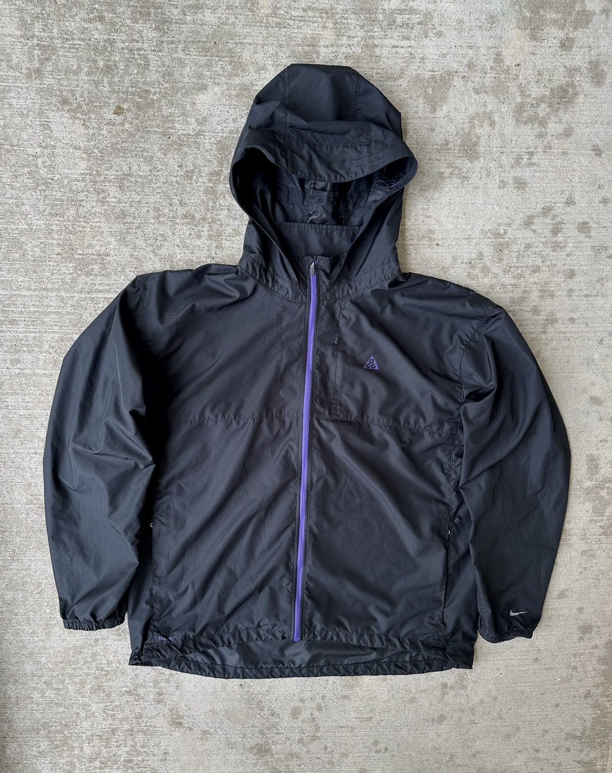 Image of Nike Fit Acg Windbreaker Rain Jacket in Black, Men's (Size 2XL)