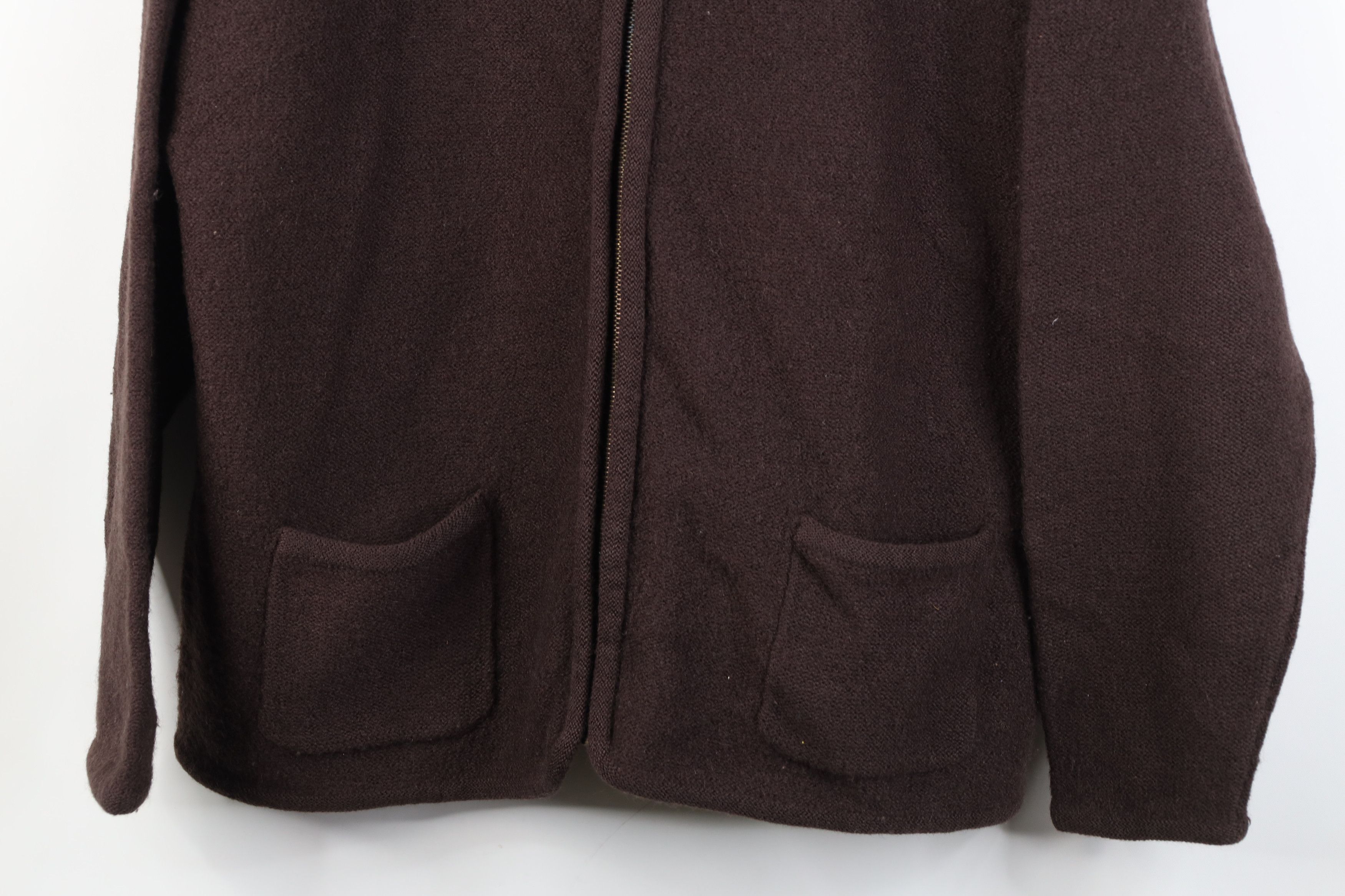 Vintage Vintage 90s Streetwear Knit Full Zip Sweater Jacket Brown Size XL / US 12-14 / IT 48-50 - 3 Thumbnail
