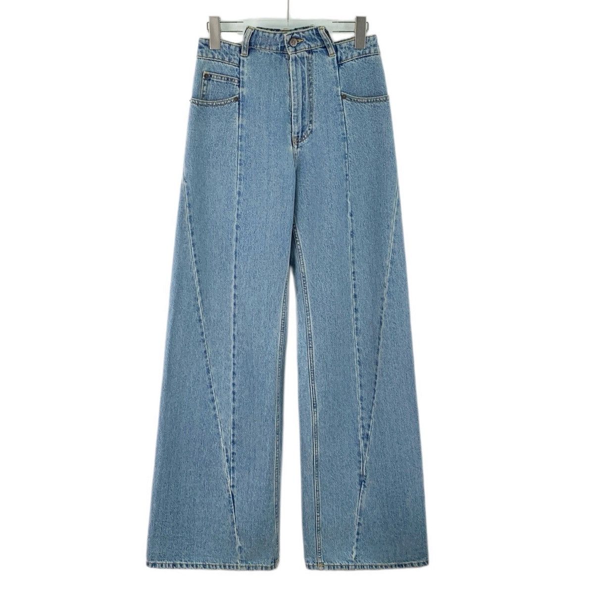 Maison Margiela Maison Margiela Blue High-Waisted Denim Wide-Leg Pants K26WX Size 26" / US 2 / IT 38 - 1 Thumbnail
