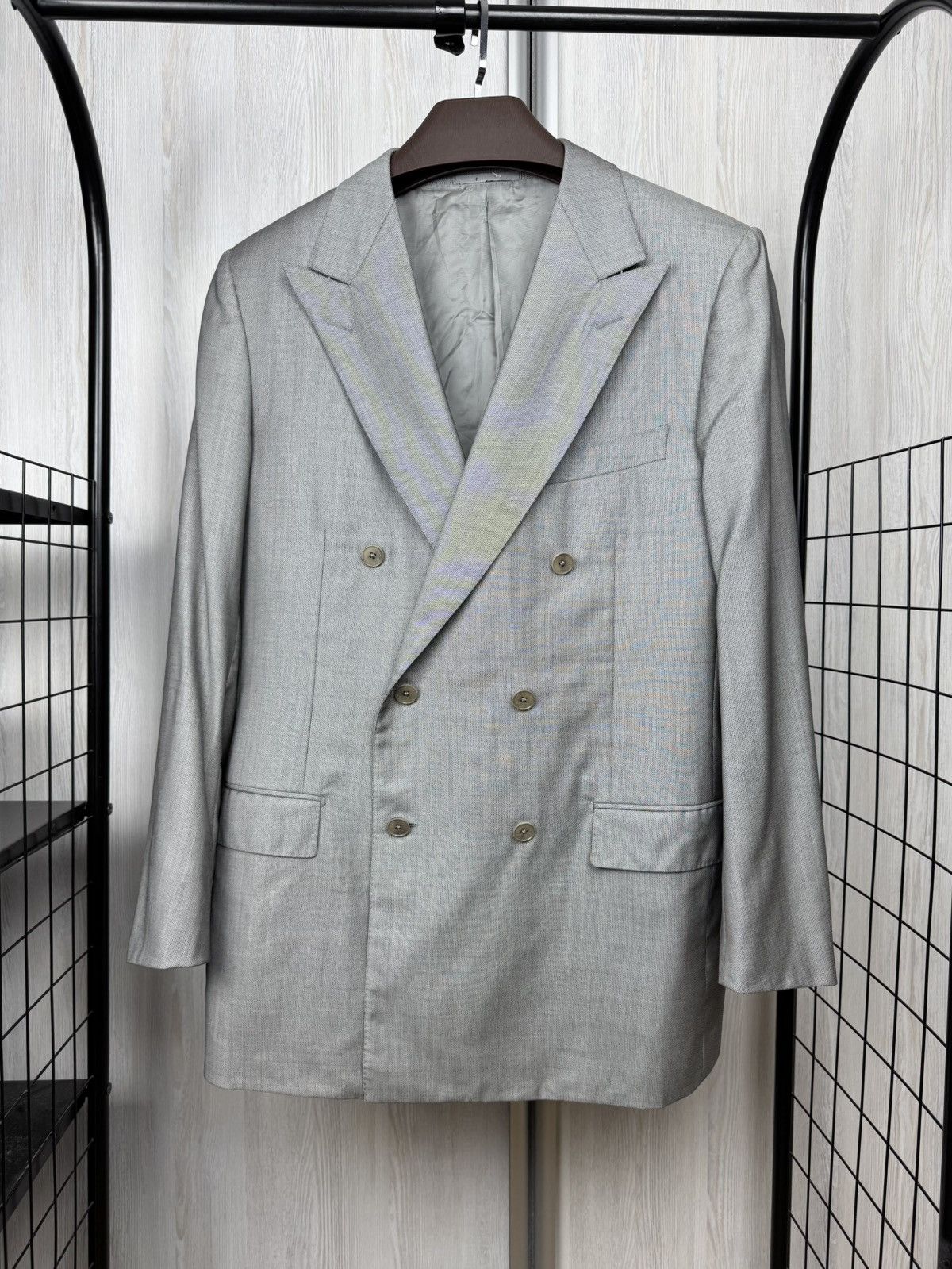 Ermenegildo Zegna Ermenegildo Zegna Trofeo silk double breasted blazer coat Size 42R - 1 Thumbnail