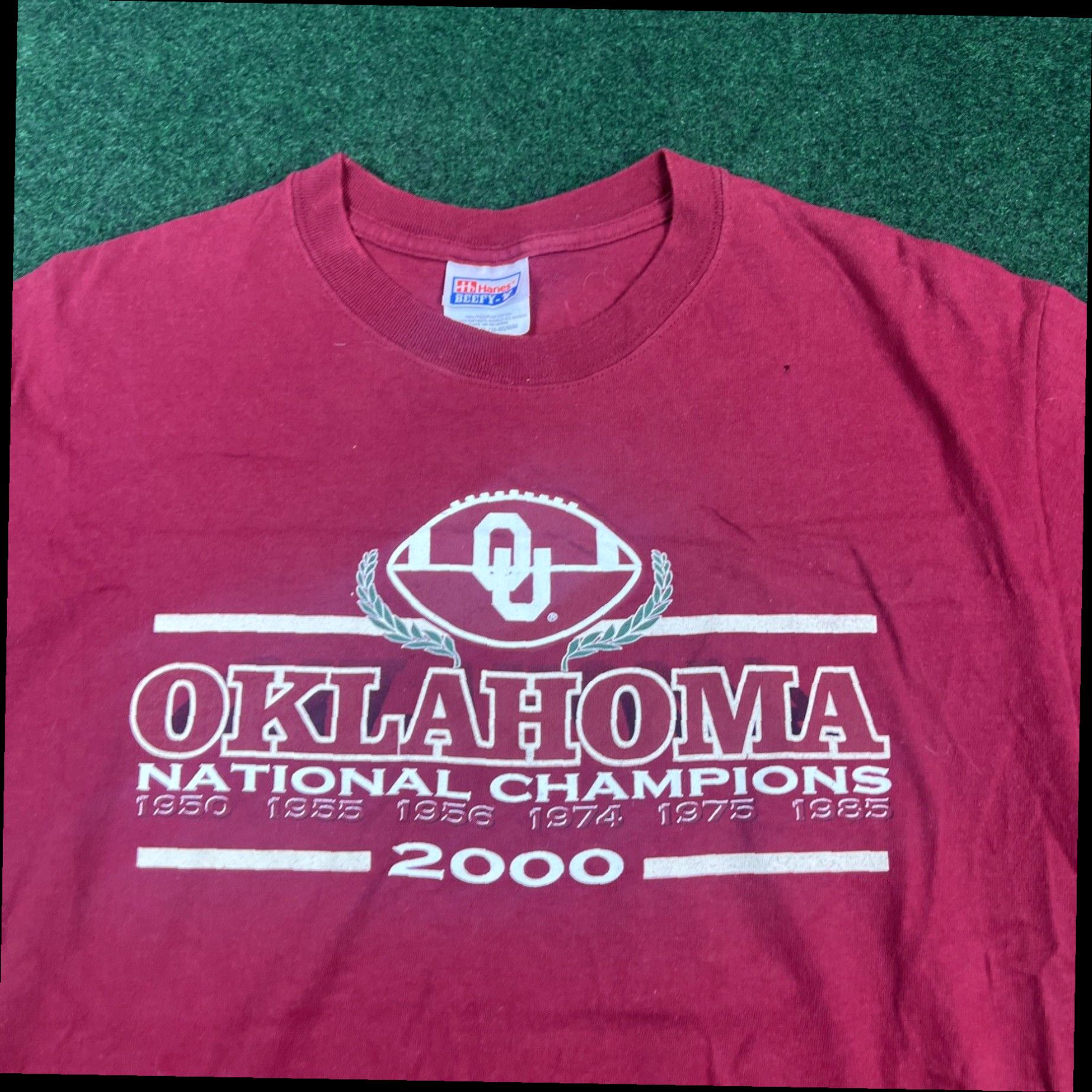 Delta Vintage Oklahoma OU Sooners 2000 National Champions Football T-Shirt Medium Size US M / EU 48-50 / 2 - 2 Thumbnail