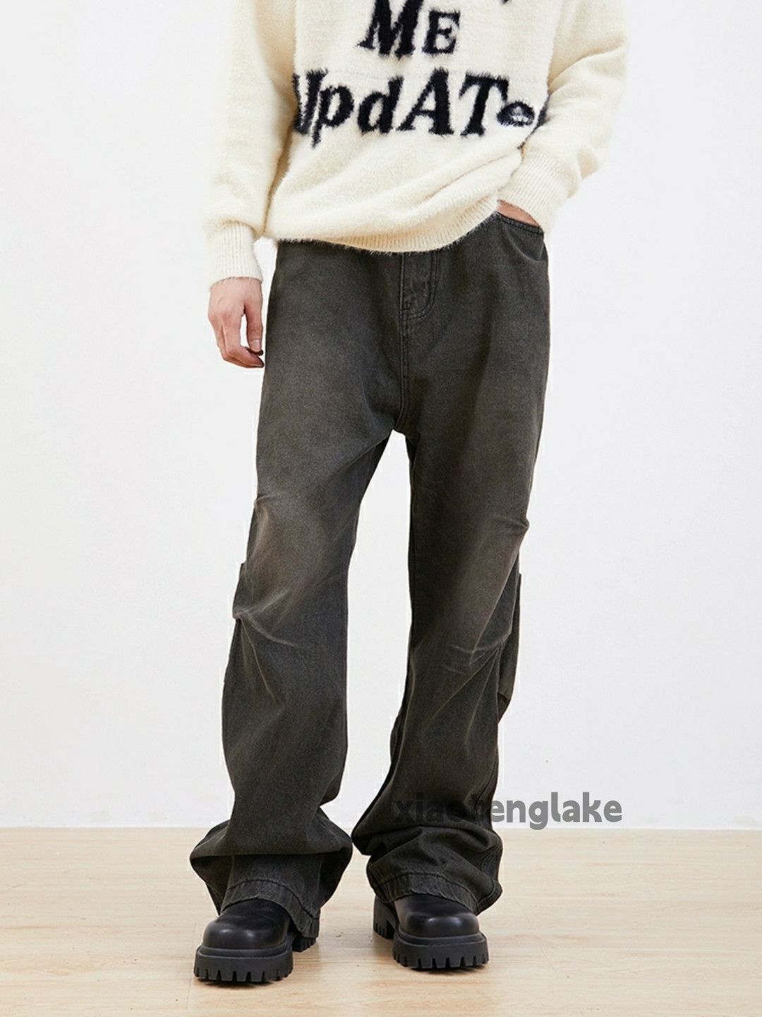 Jean × Vintage washed faded cleanfit pleated loose baggy jeans Size US 32 / EU 48 - 5 Thumbnail
