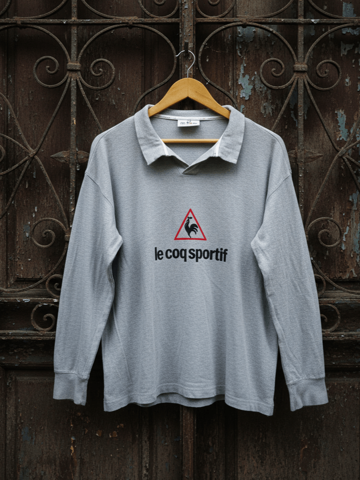 Vintage VINTAGE Le Coq Sportif France Long Sleeve Polo Grey Size US L / EU 52-54 / 3 - 1 Thumbnail