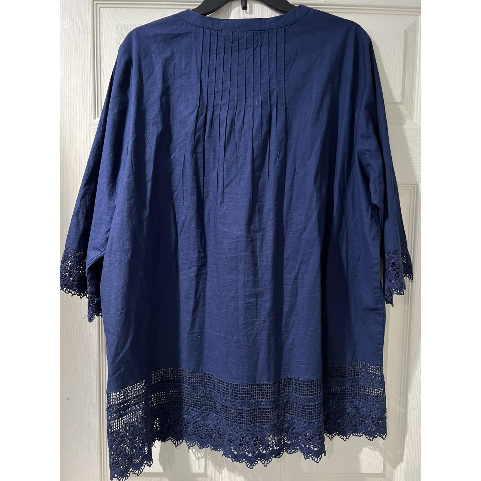 & Other Stories Ulla Popken Women boho tunic top Blue Size 16/18 A003302 Size XL / US 12-14 / IT 48-50 - 8 Thumbnail