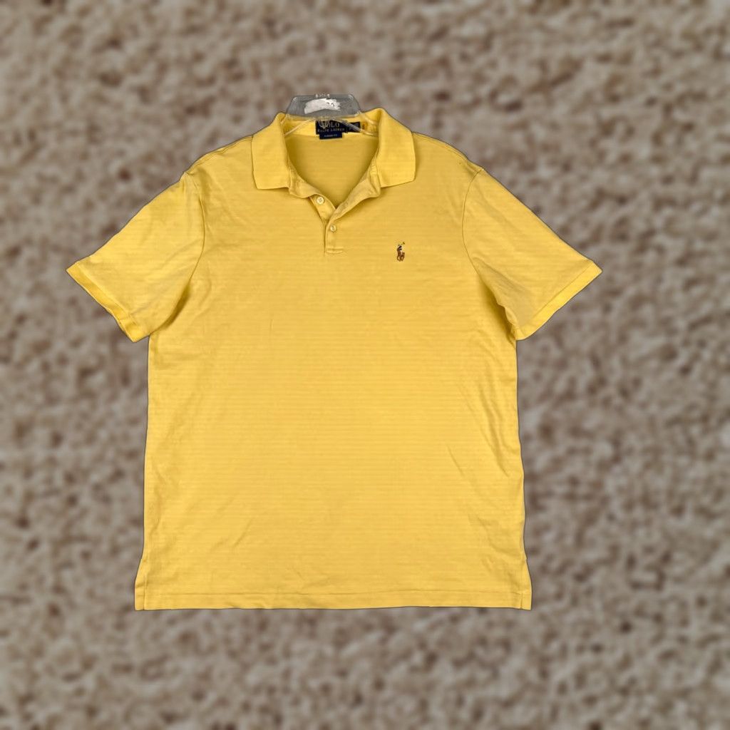 Ralph Lauren Ralph Lauren Polo Shirt Mens Large Yellow 100% Cotton Jersey Slim Fit Short Sleeve Polo Shirt Mens Yellow Ralph Lauren Jersey Size US L / EU 52-54 / 3 - 1 Thumbnail