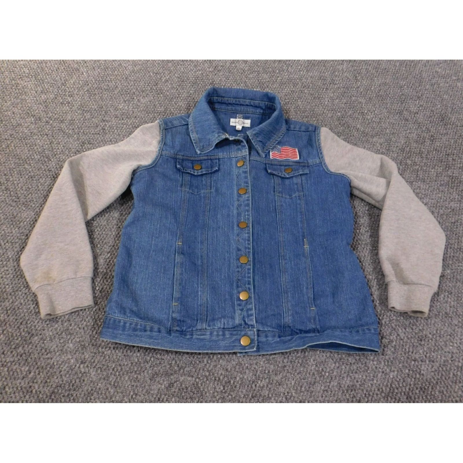 Denime Bradford Exchange Jacket Womens Medium Denim snap Retro USA Blue Long Sleeve Casual Snap Closure Size M / US 6-8 / IT 42-44 - 2 Thumbnail