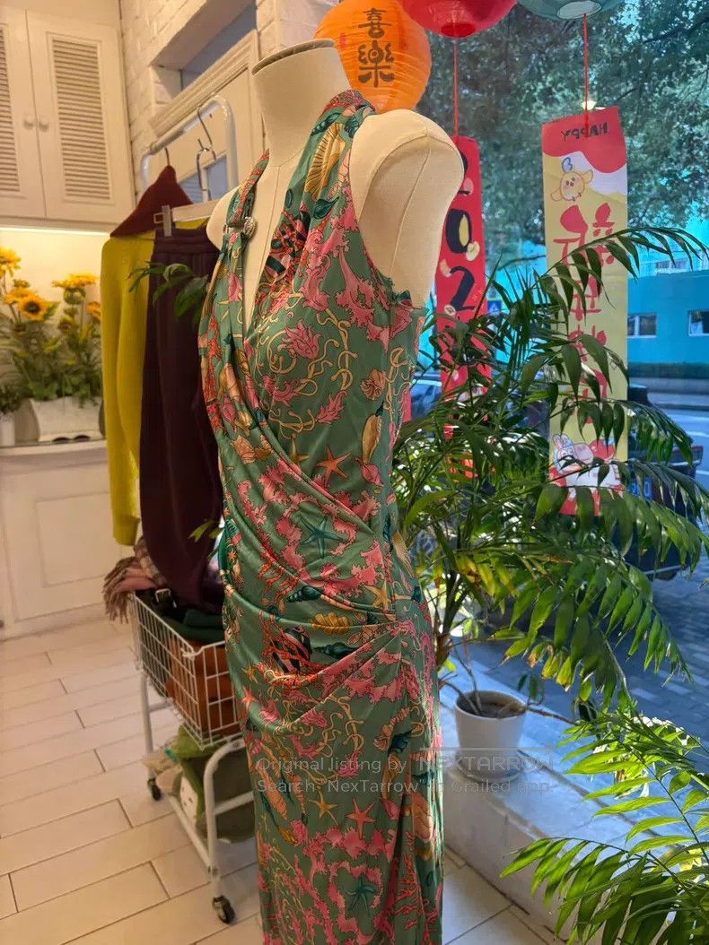 Versace Versace Ocean-themed printed halter neck dress Size S / US 4 / IT 40 - 6 Thumbnail