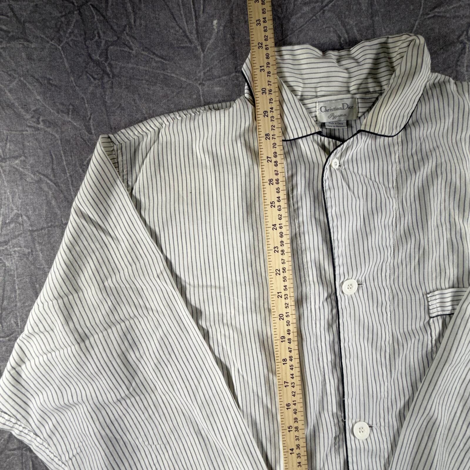 Christian Dior Monsieur Christian Dior Pajama XL White Striped Long Sleeve Size ONE SIZE - 3 Thumbnail