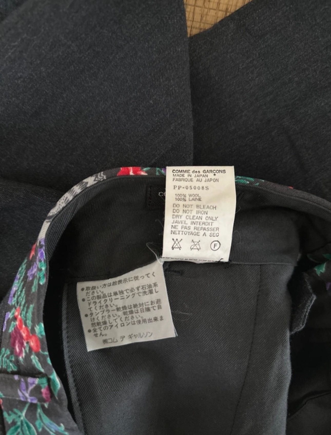 Comme des Garcons × Vintage Comme Des Garçons Wool/Floral Pant Size US 30 / EU 46 - 4 Thumbnail