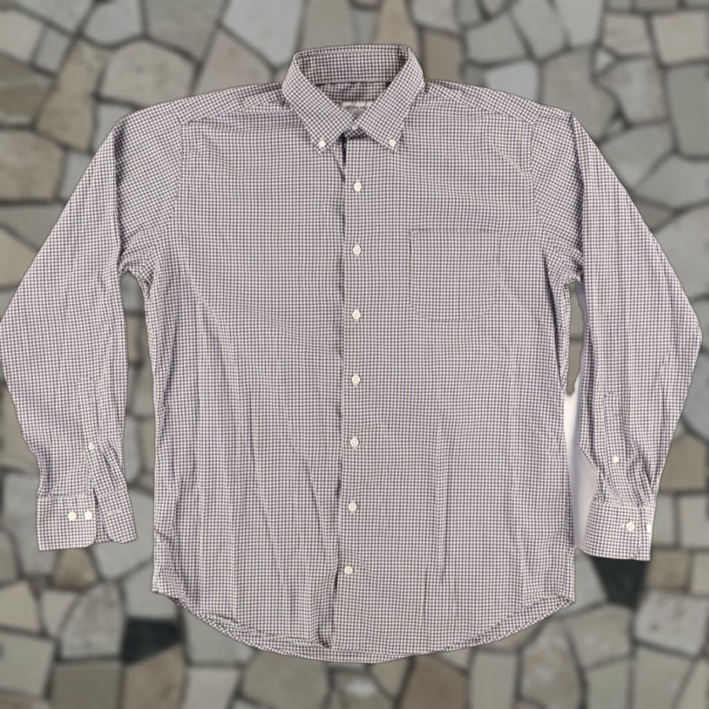 Peter Millar Peter Millar Selby Sport Stretch Gingham Button Down Shirt Navy Men's L Size US L / EU 52-54 / 3 - 1 Thumbnail