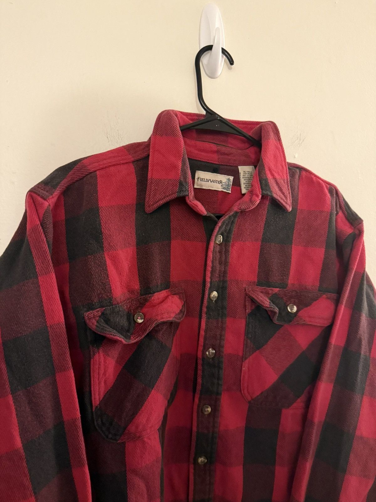 Vintage (XL) BEAUTIFUL FADED VINTAGE Red Flannel Button Up Shirt Size US XL / EU 56 / 4 - 3 Thumbnail