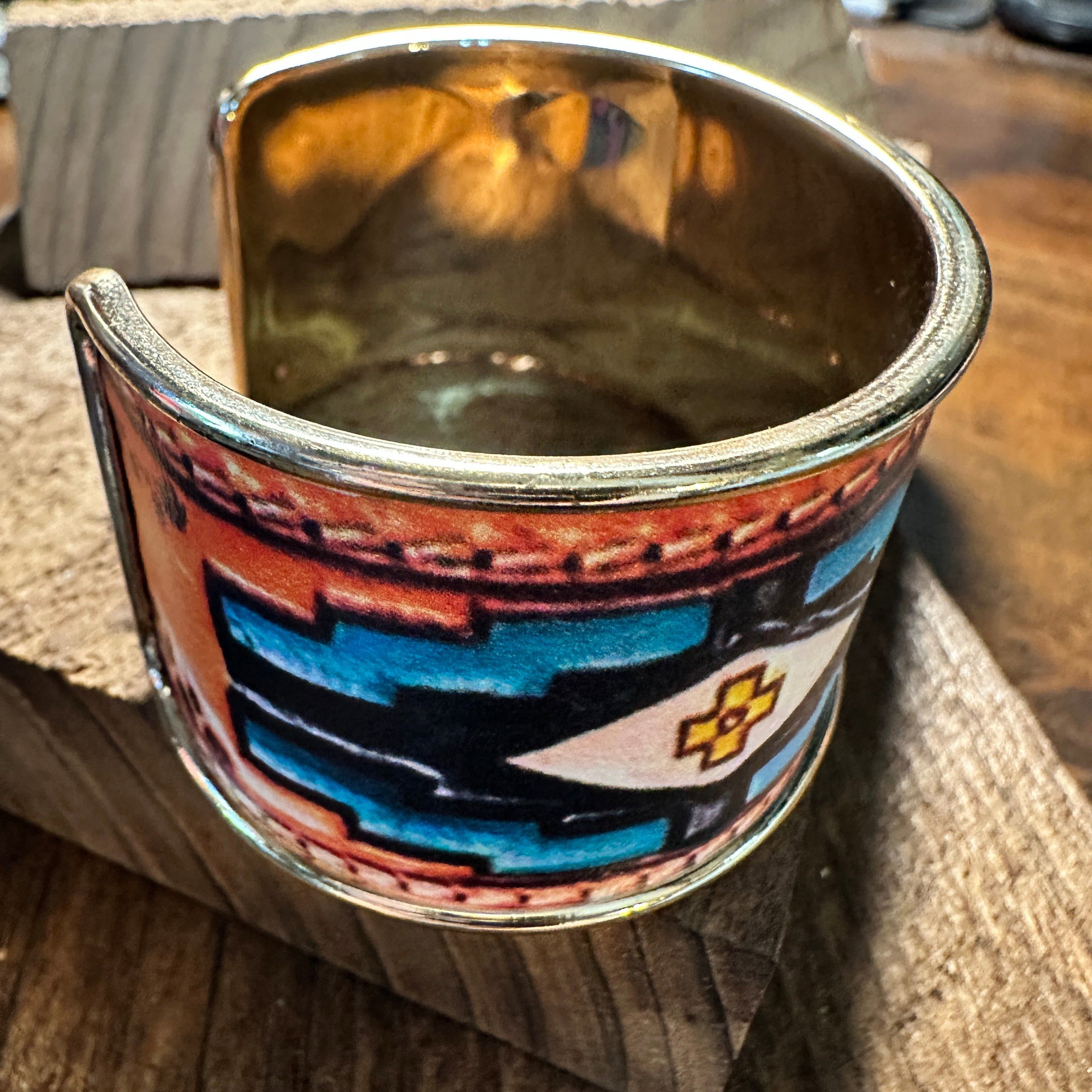Other Boho Native American Rose Wide Cuff Bangle Bracelet, Floral Size ONE SIZE - 3 Thumbnail