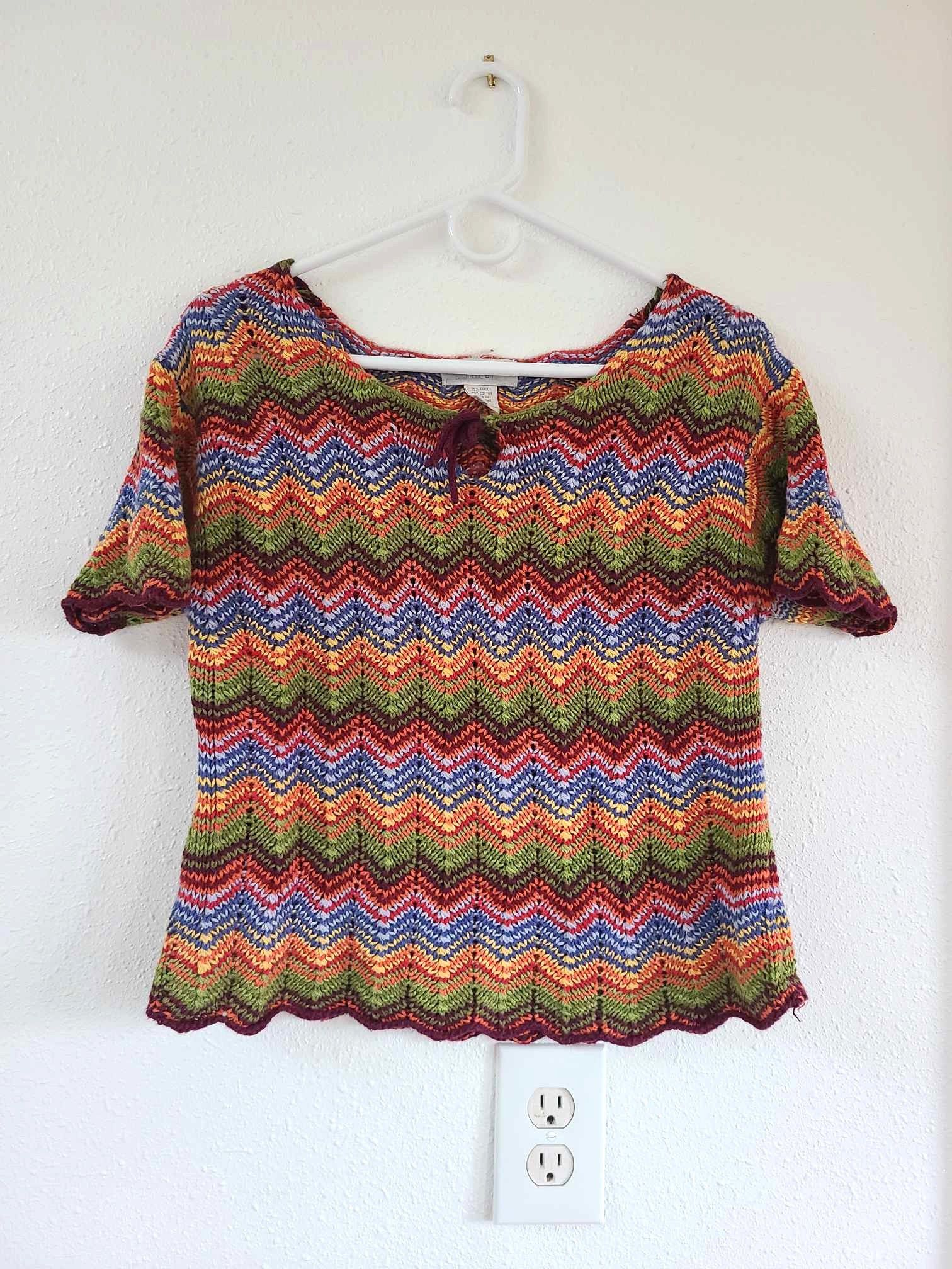 Express Vintage Express Tricot Boho Hippie Knit Top Size M / US 6-8 / IT 42-44 - 1 Thumbnail