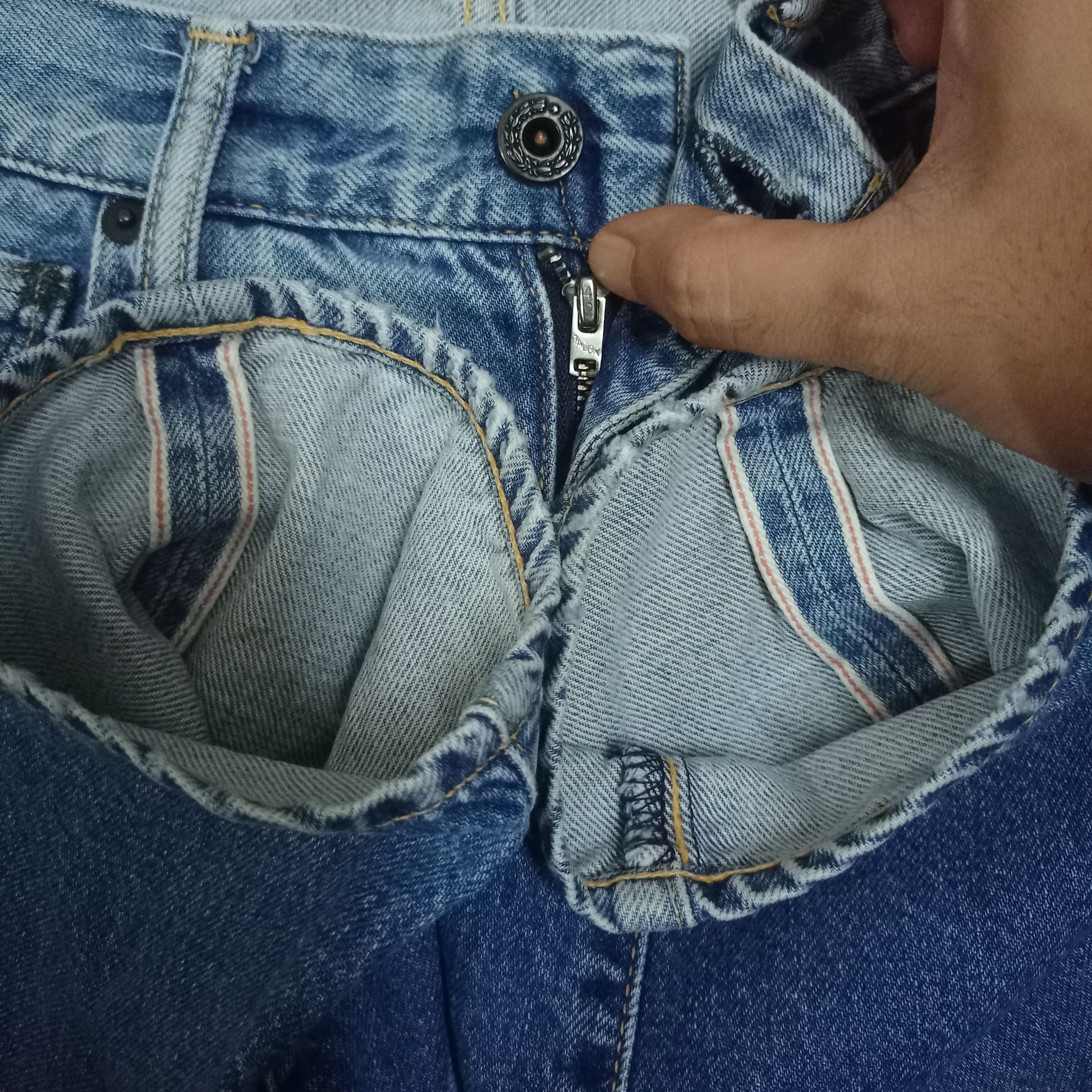 Japanese Brand × KURO Vintage Japanese Kuro Selvedge Denim Redline Jeans 30x22 Size US 30 / EU 46 - 3 Thumbnail