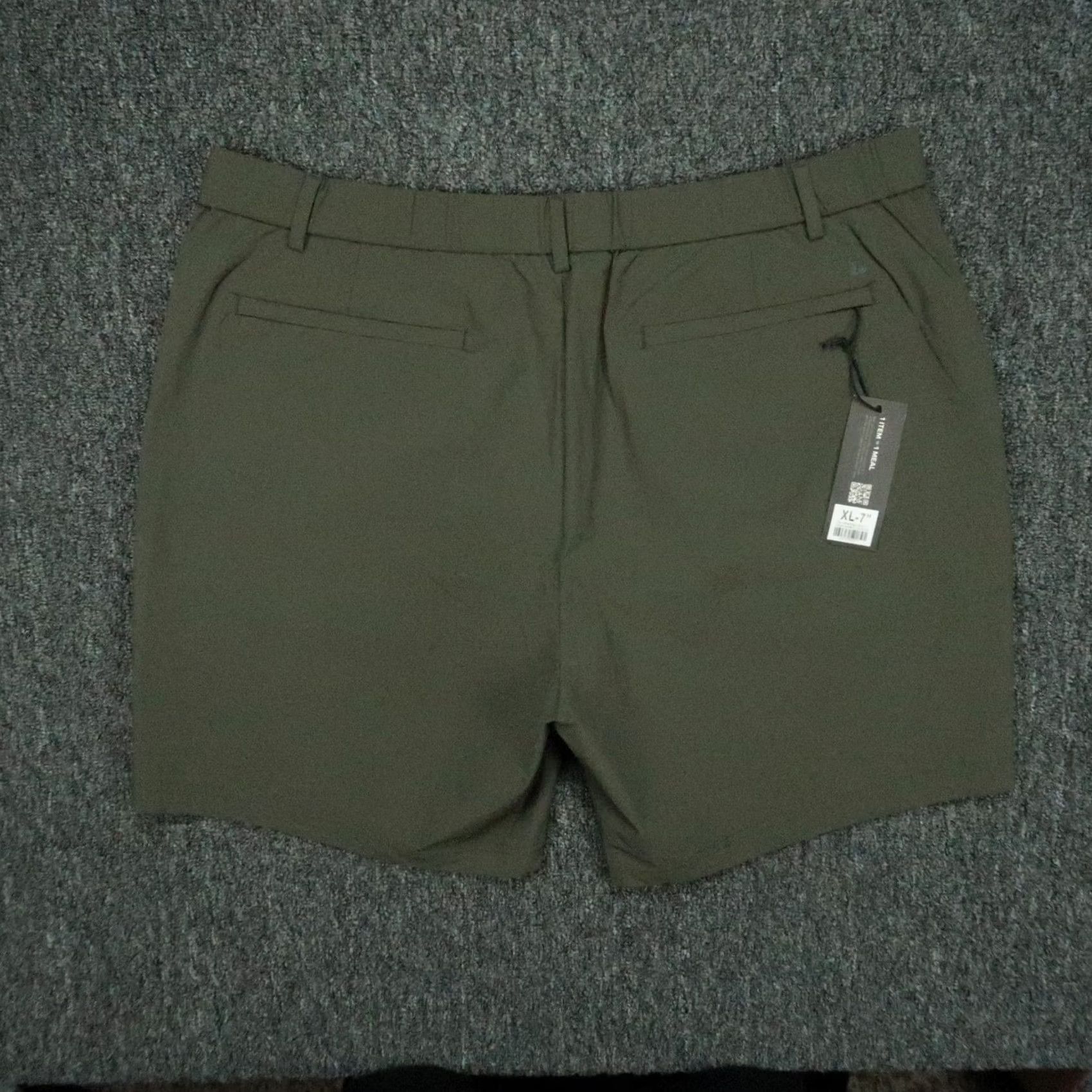 Olive Bearbottom Shorts Mens XL Olive Green Performance 7" Chino Nylon Spandex Pockets Regular Athletic Casual Holiday? Size US 36 / EU 52 - 3 Thumbnail