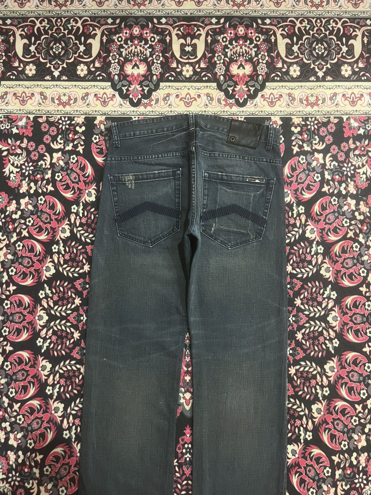Armani Armani Exchange Dark Whisker Washed Straight Leg Jeans Size US 31 - 7 Thumbnail