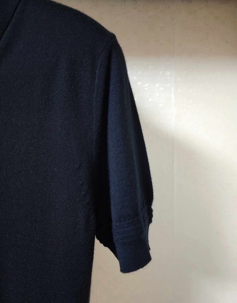 Tom Ford o1sm1stk0824 Knit Icon Silk Cashmere Polo Shirt in Navy Blue Size US L / EU 52-54 / 3 - 3 Thumbnail